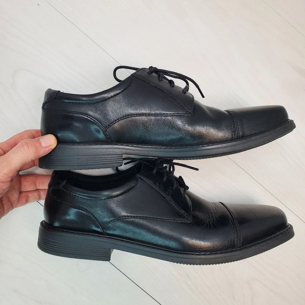 Bostonian Commonwealth Flexlite Men 9.5 W Black Leather Oxford Shoes Office Wear